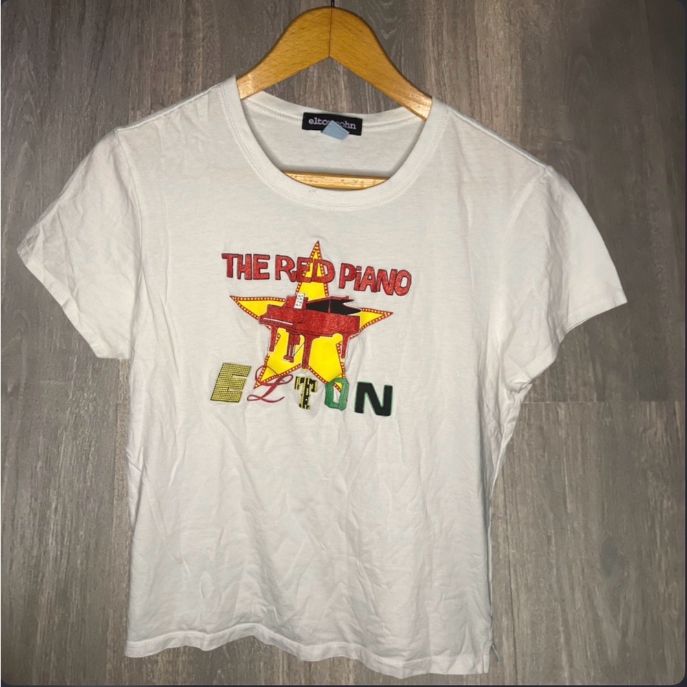 Elton John “The Red Piano”‎ Graphic Tee White Size 1